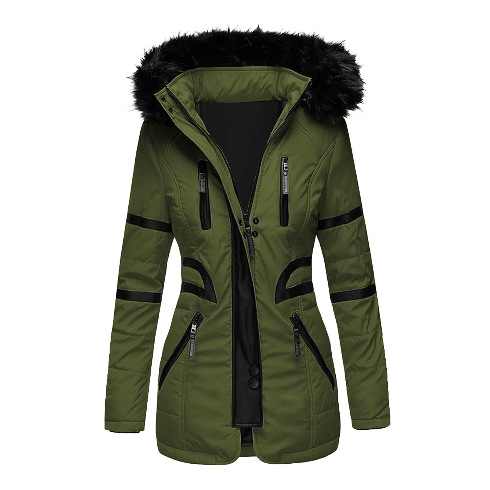 Fur Collar Hooded Winter Clothes Women Thickened Warm Long Coat And Puffer Jacket Outdoor Hiking Hooded Windproof Parka Coat