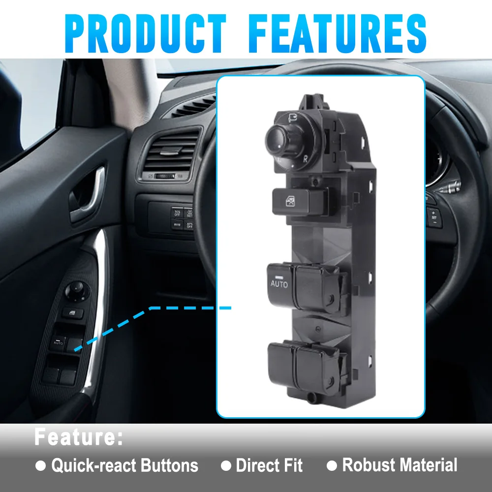 

For Mazda CX-5 2012-2020 LHD Car Electric Master Power Window Control Switch Regulator Button KF3366350A