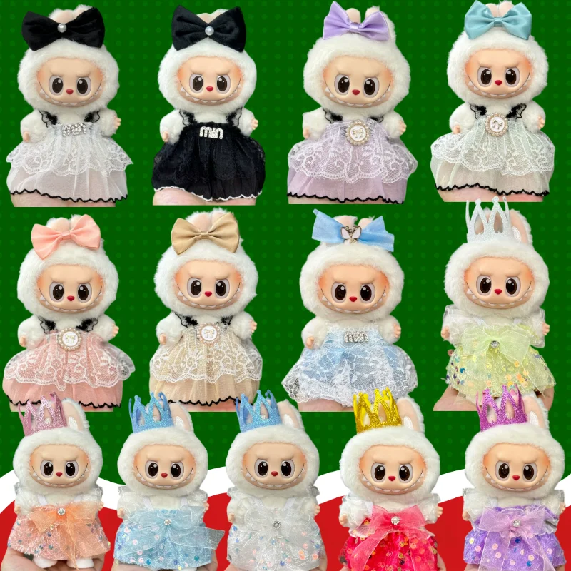 

For Labubu V1 V2 V3 Sanrio Cute Purple Kuromi Dress Doll Clothes Outfit Accessories Idol Doll Clothing Kid Gift for Labubu Ropa