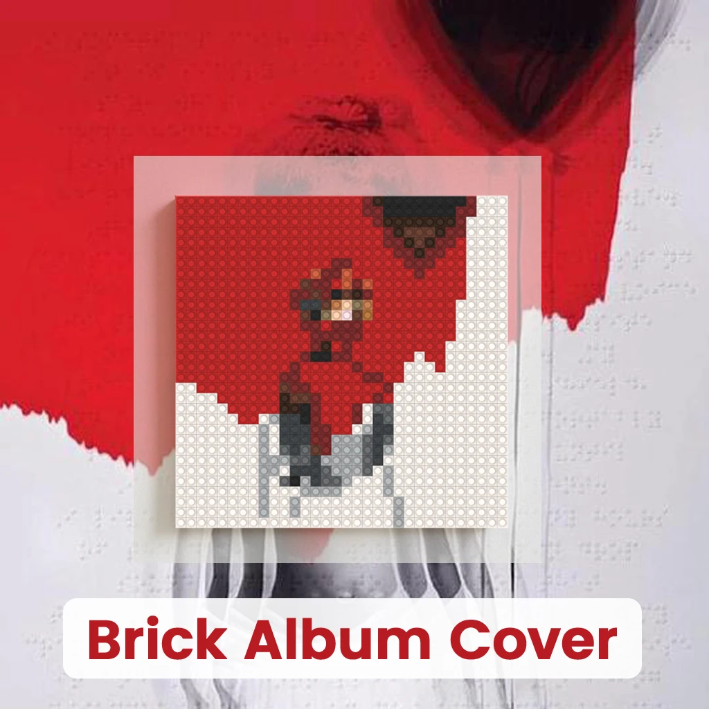 

R-Rihanna R&B Music Building Blocks Pixel Brick Mosaic Art Album Cover Home Living Room Bedroom Painting Decor