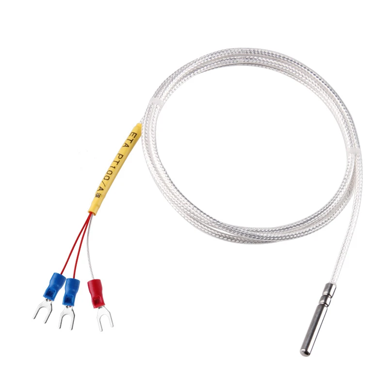 PT100 Temperature Sensor Waterproof and Oil Proof Platinum Thermistor Roll End Encapsulation High Precision Temperature Probe