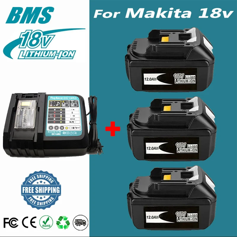 100% original for Makita 18V 12Ah Rechargeable Battery ,For Makita BL1830 BL1830B BL1840 BL1840B BL1850B Power Tools Battery