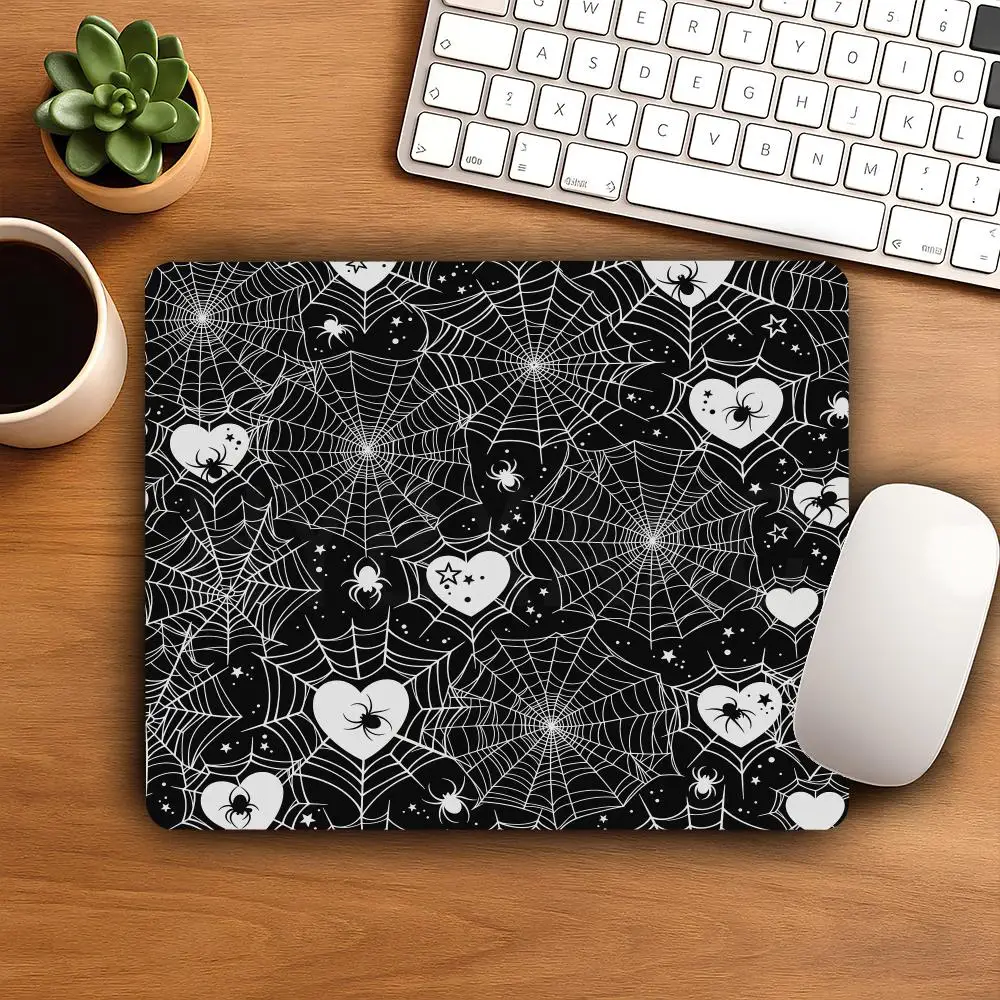 HYBXAXC Gaming Mats White Spider Web Carpet for Mouse Pad Mat Computer Mousepad Speed Deskmat Mouspad Office Accessories Gamer