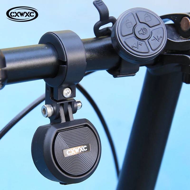 CXWXC Electric Cycling Bell 120dB Horn IP66 Waterproof MTB Road Bike Handlebar Anti-theft Alarm Ring Speaker Bicycle Accessories