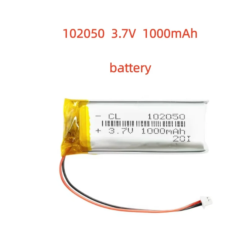 Bateria Recarregável de Polímero de Lítio 102050 3.7v 1000mAh com Plugue PH2.0 Li-Po Ion para Caixas de Som Bluetooth, Ferramentas e MP3/4/5