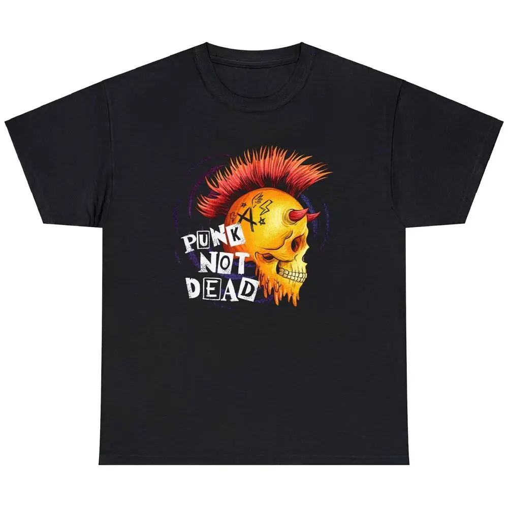 

Punk Not Dead Funny Tee, Skull Punk Lover Unisex T Shirt Cotton Luxury brand vintage overd