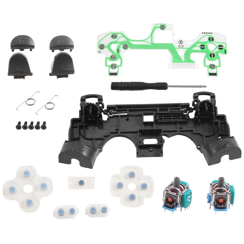 

1 комплект для PS4 JDS-040, триггерные кнопки контроллера, 3D-датчик, аналоговые колпачки и винты для большого пальца, инструменты, запасные части