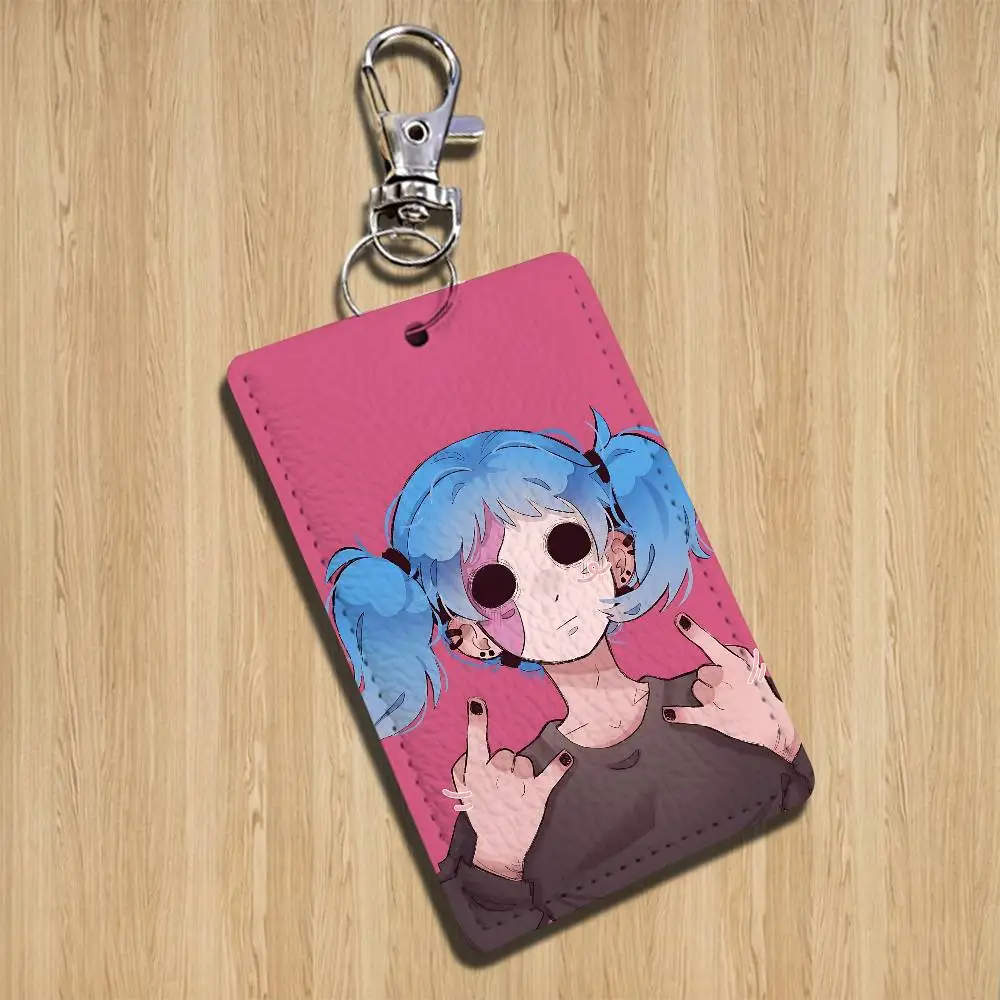 Portachiavi Wicked Sally Face, ideale per carte di credito, tessere pubblicitaterici, badge e portafogli, con motivo testurizzato