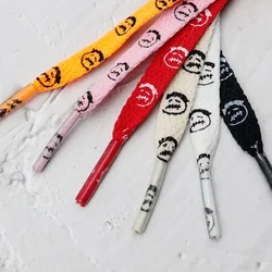 Weiou Laces 8mm Flat Polyester Shoelaces Printed Grimace Shoe Lace Print Little Old Man Walking Shoestring Running Sports Barb