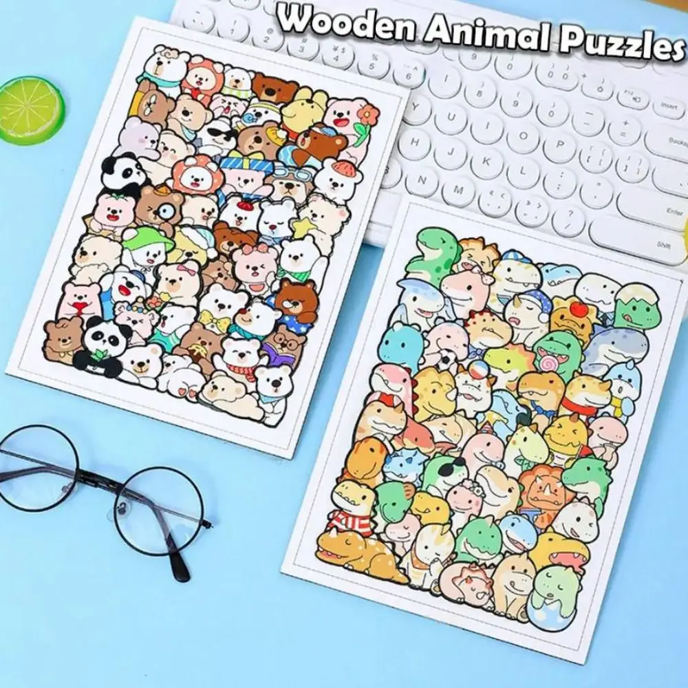 

Irregular Shaped Animal Cats Jigsaw Puzzles Wooden Little Bear Cartoon Shape Puzzles Dinosaur Animal Shape Puzzles Educational