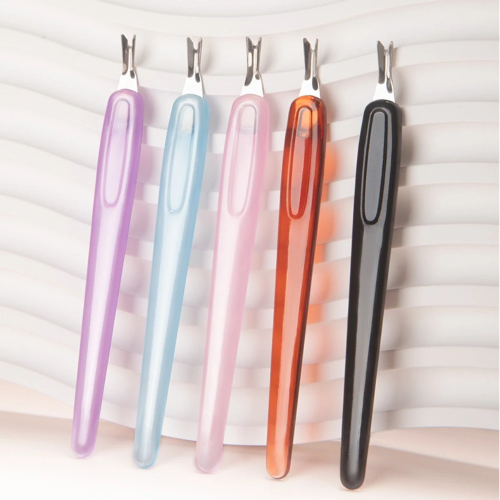 

2Pcs/Set U-shaped Dead Skin Fork Remover Colorful Transparent Handle Nail Cuticle Pushers Nail Art Exfoliation Care Tools