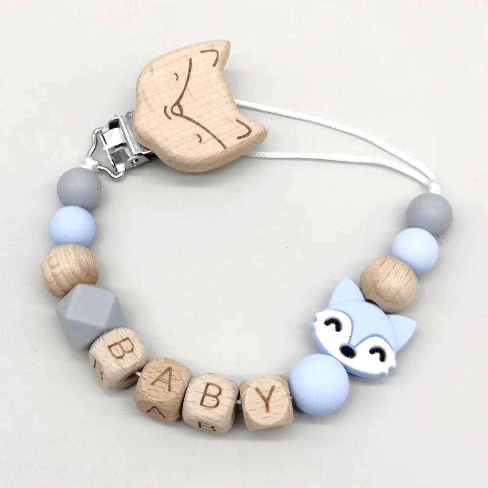 مشابك لهاية ذات طابع ثعلب بألوان نابضة بالحياة، حامل باسي للأطفال، تصميم عملي رائع للرضع