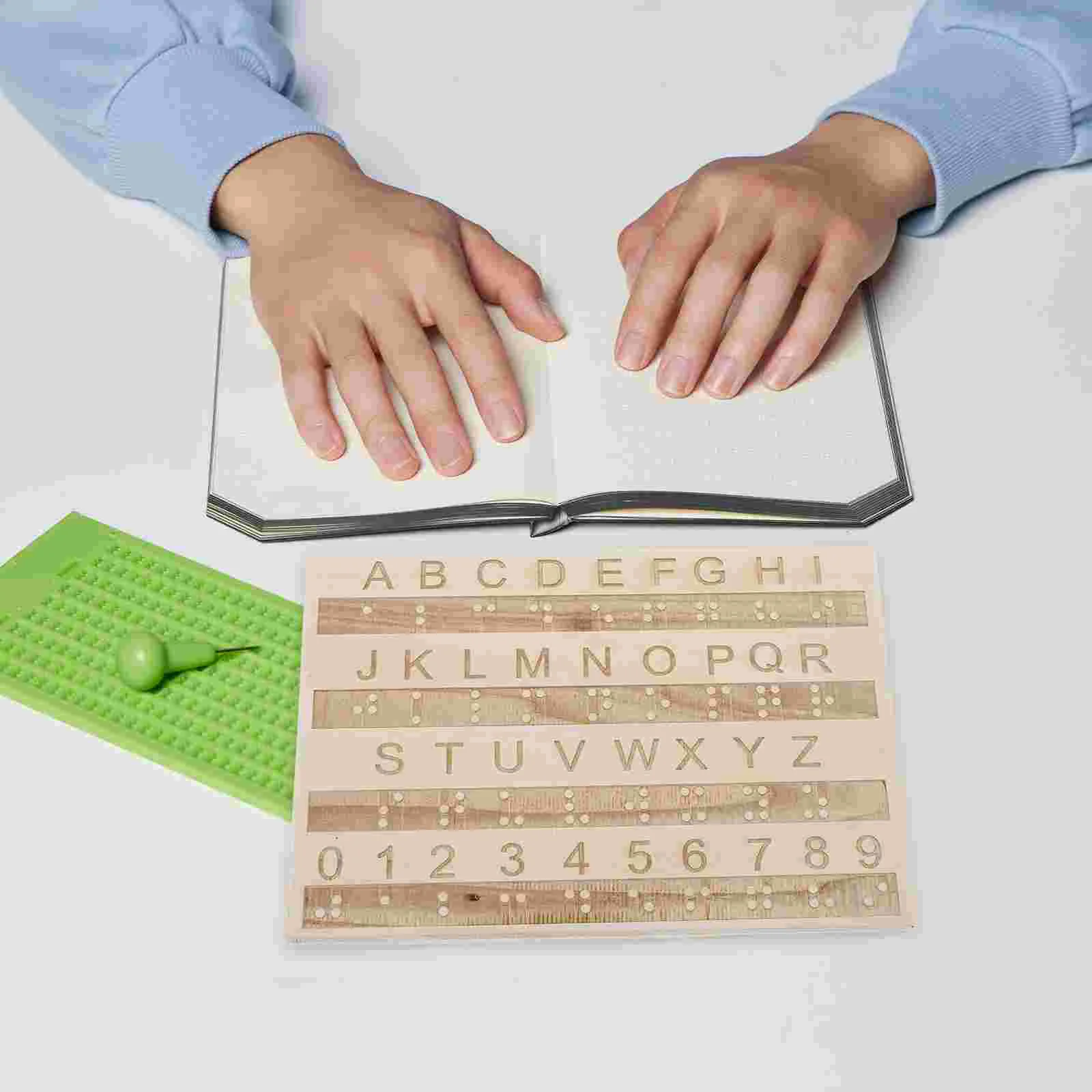 Braille tablero del alfabeto libros máquina de escribir tabla ciega bajo botón grande Bump puntos asistente rastreo niño