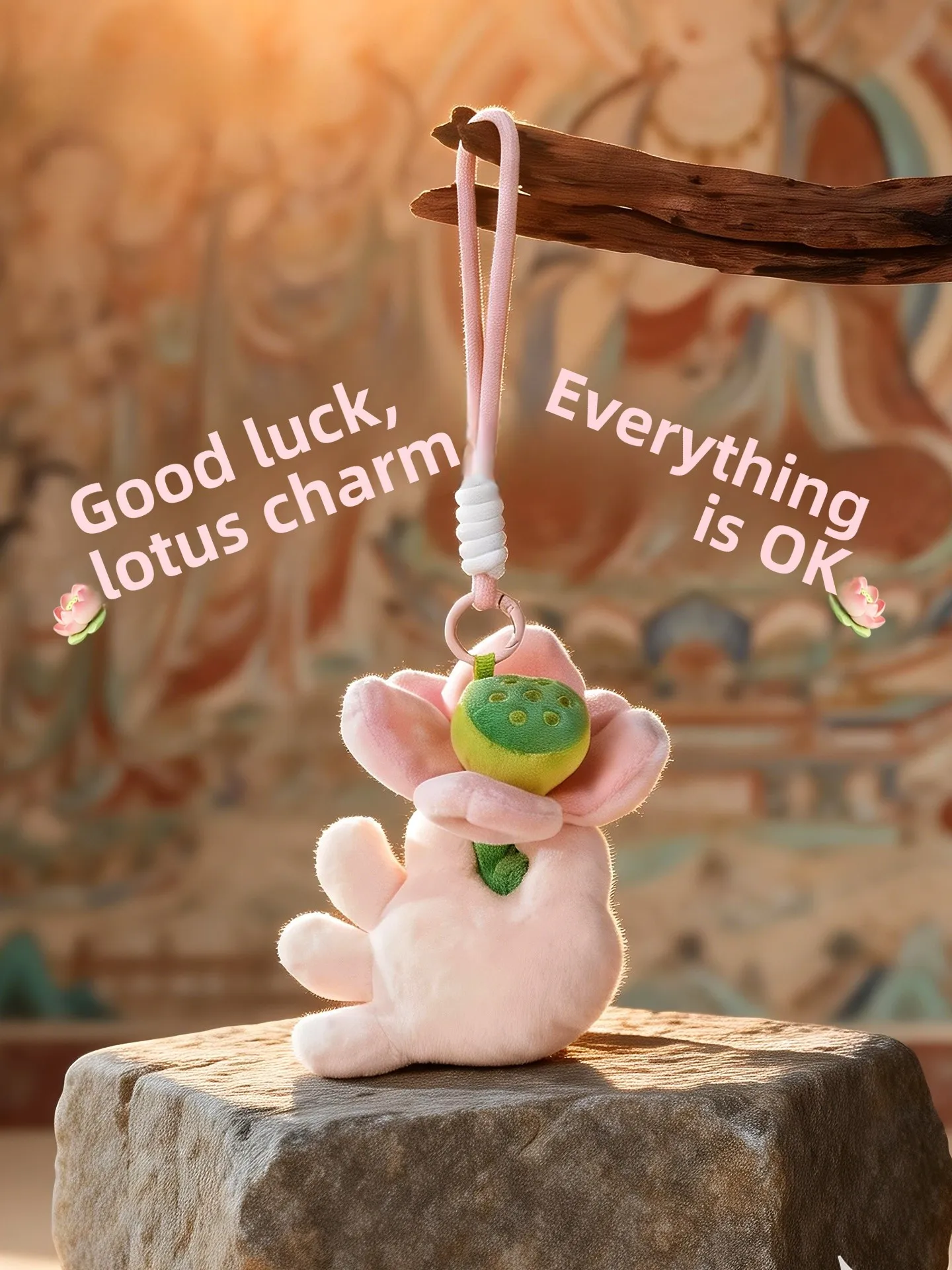 cute-plush-hanging-ornament-bag-decorations-creative-cultural-doll-women's-birthday-gift-dunhuang-institute-lucky-lotus