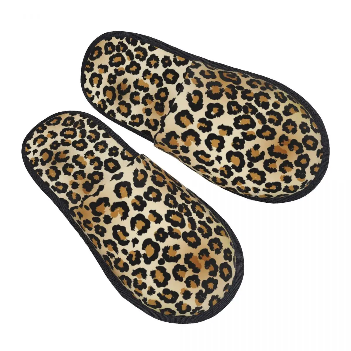 

Custom Brown Leopard Print Soft Memory Foam House Slippers Women Animal Cheetah Skin Cozy Warm Anti-Skid Slipper