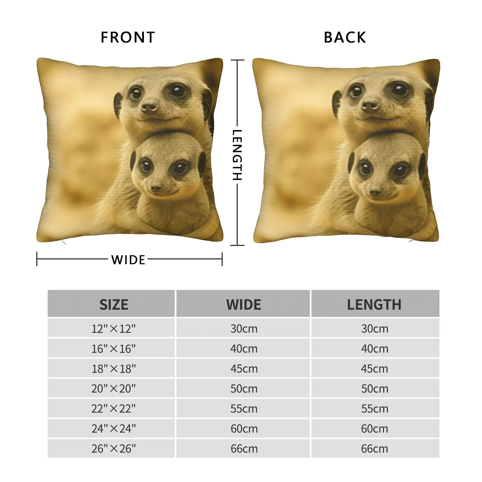 Pillow Case Adult And Baby Meerkat Sitting Together Comfy  Pillow Cover For Wedding Party Home Decor Novelty Pillowcases