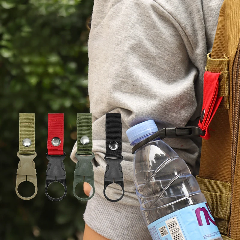 1Pcs Webbing Buckle Hook Water Bottle Holder Clip Outdoor Nylon Climb Carabiner Belt Backpack Hanger For Outdoor