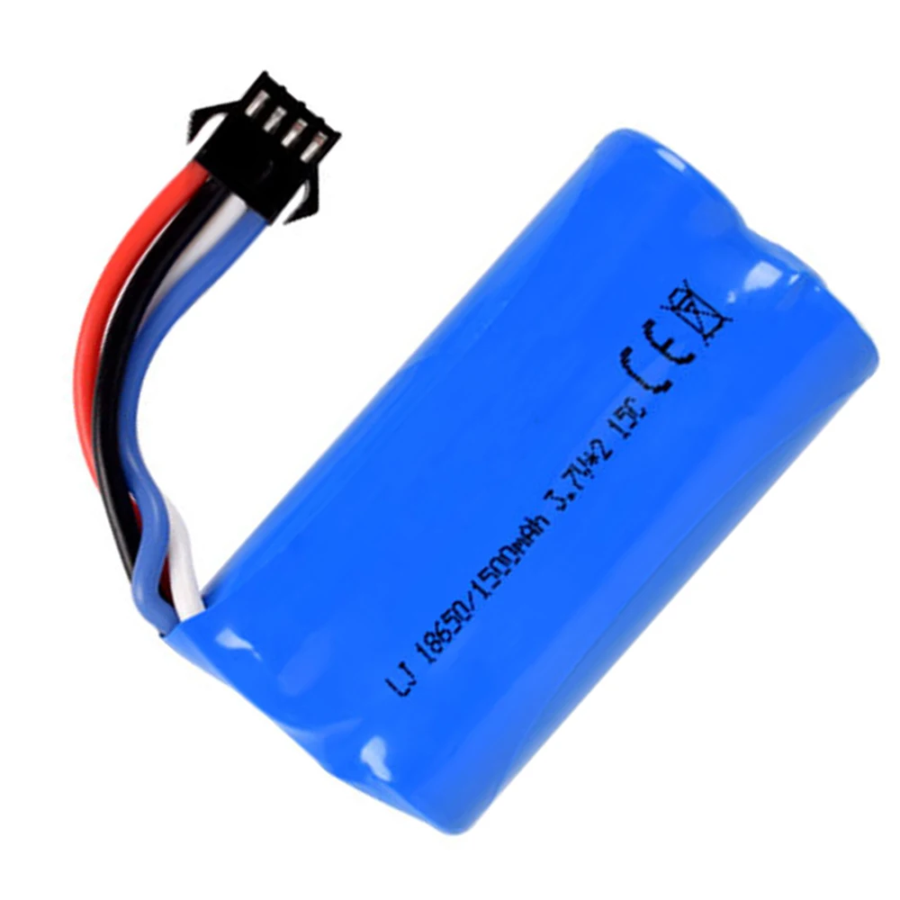 7.4V 1500mAh 15C 18650 akumulator litowo-jonowy SM-4P wtyczka dla RC HQ961 962 UD1902 1002 zabawki samochody łodzie model baterii 3.7V * 2 2S dla HQ