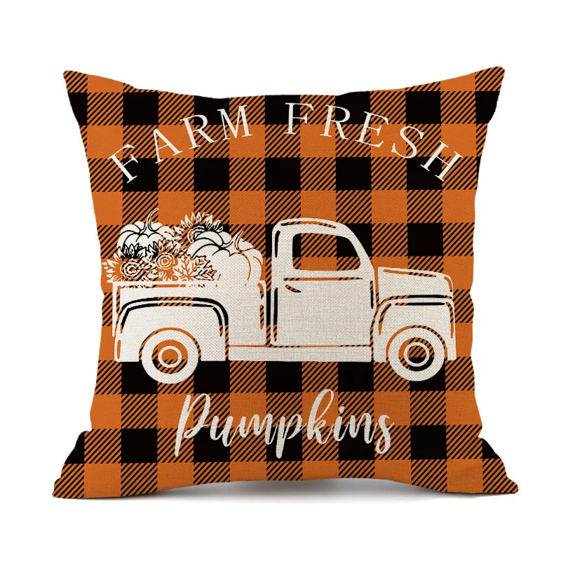 Thanksgiving Pillow Cover Pumpkin Maple Leaf Sofa Cushion Cover Home Supplies Car Afternoon Nap Pillow