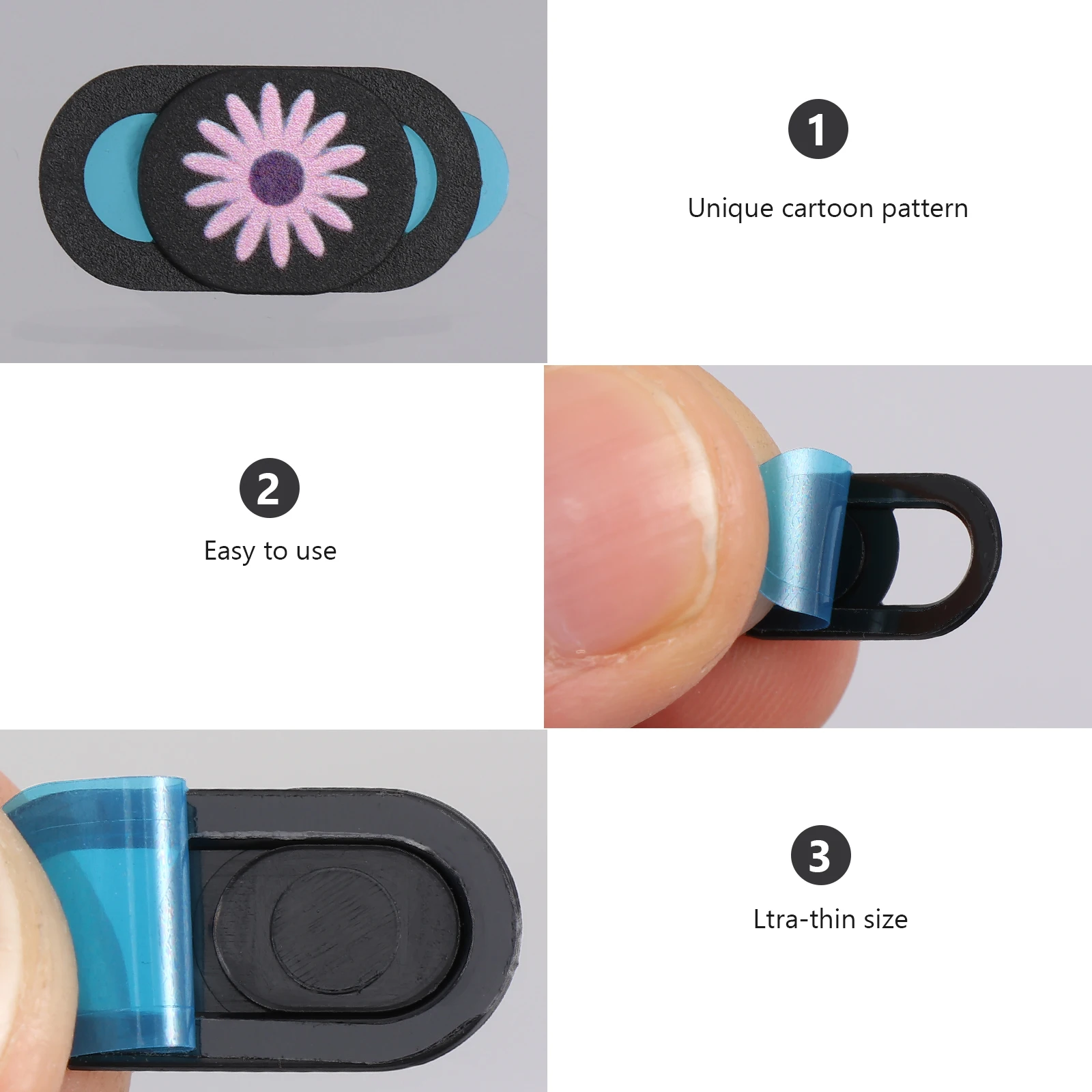 

3Pcs Creative Computer Webcam Cover Slide Strong Adhesive Durable Privacy Camera Protector Webcam Slider Camera Cover Slider