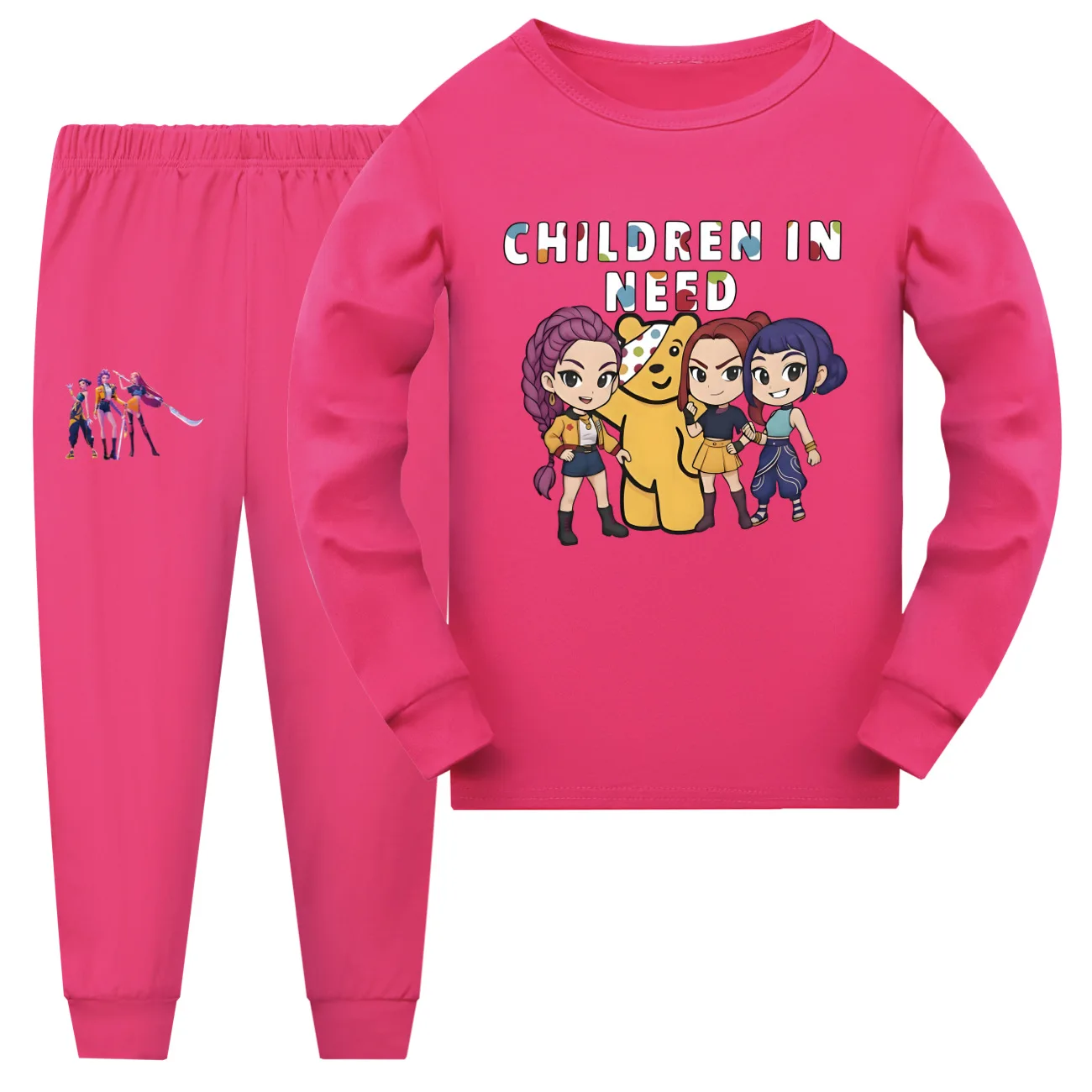 

Anime Kpop Demon Hunters Boys Girls Zoey Rumi Mira Costume Pajamas Children's Clothing Kids Huntrix Girls Tshirt Pants Sets