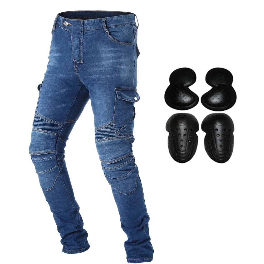 Upgrade Motorcycle Riding Jeans Pantalons for Men Motocross Racing Armor Pants With Detachable CE Certified Knee Hip Protector