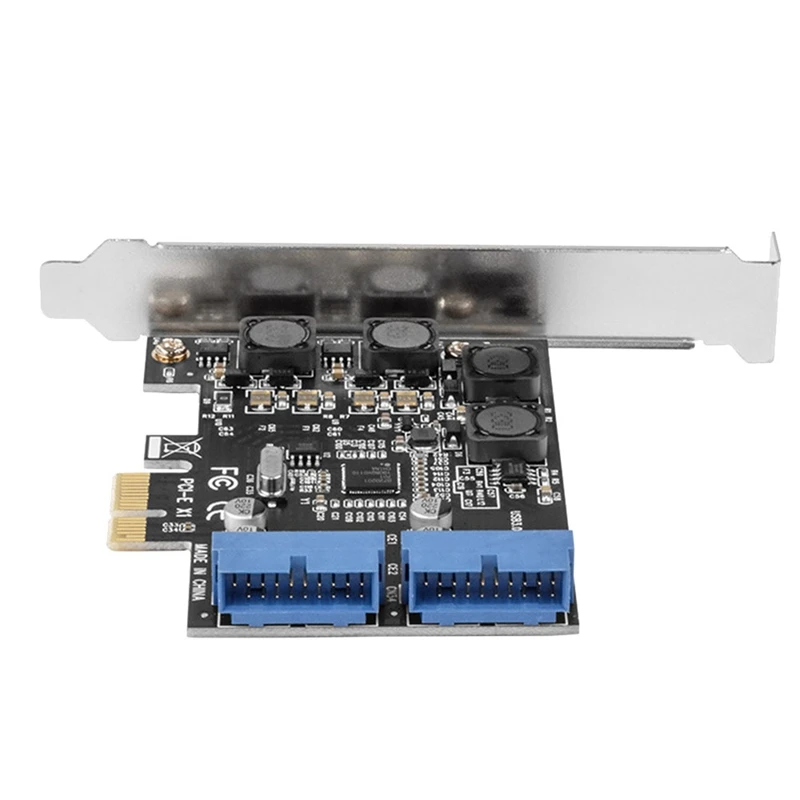 PCIE To Dual 2 Ports Expansion Card 19PIN USB 3.0 Card PCI-E To PCI 20Pin Male Ports Adapter Extender Card For Desktop