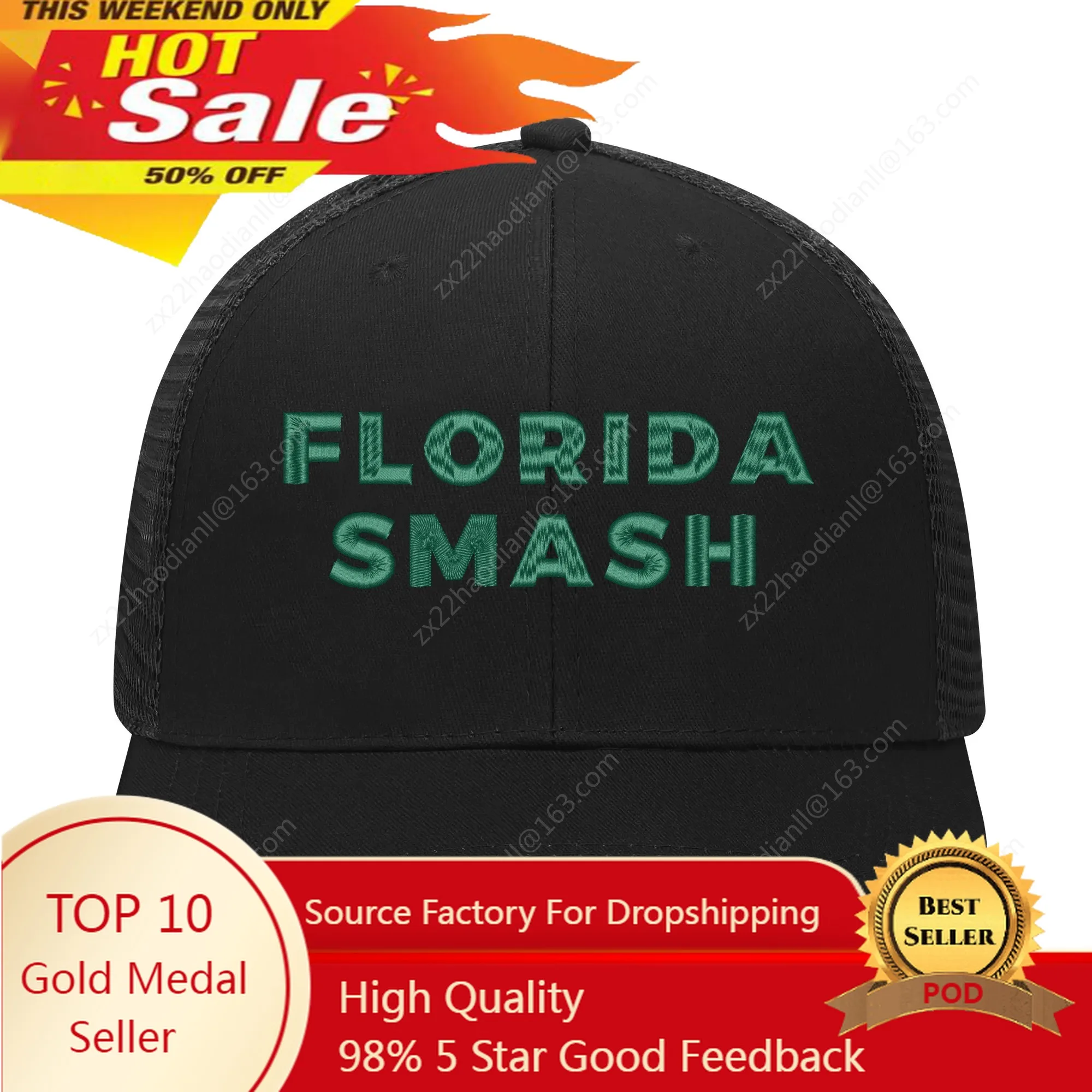 

FLORIDA pickleball Embroidery Hat Mens Womens High Quality Casual sports cap breathable Custom Made DIY Sunhat Adjustable Size