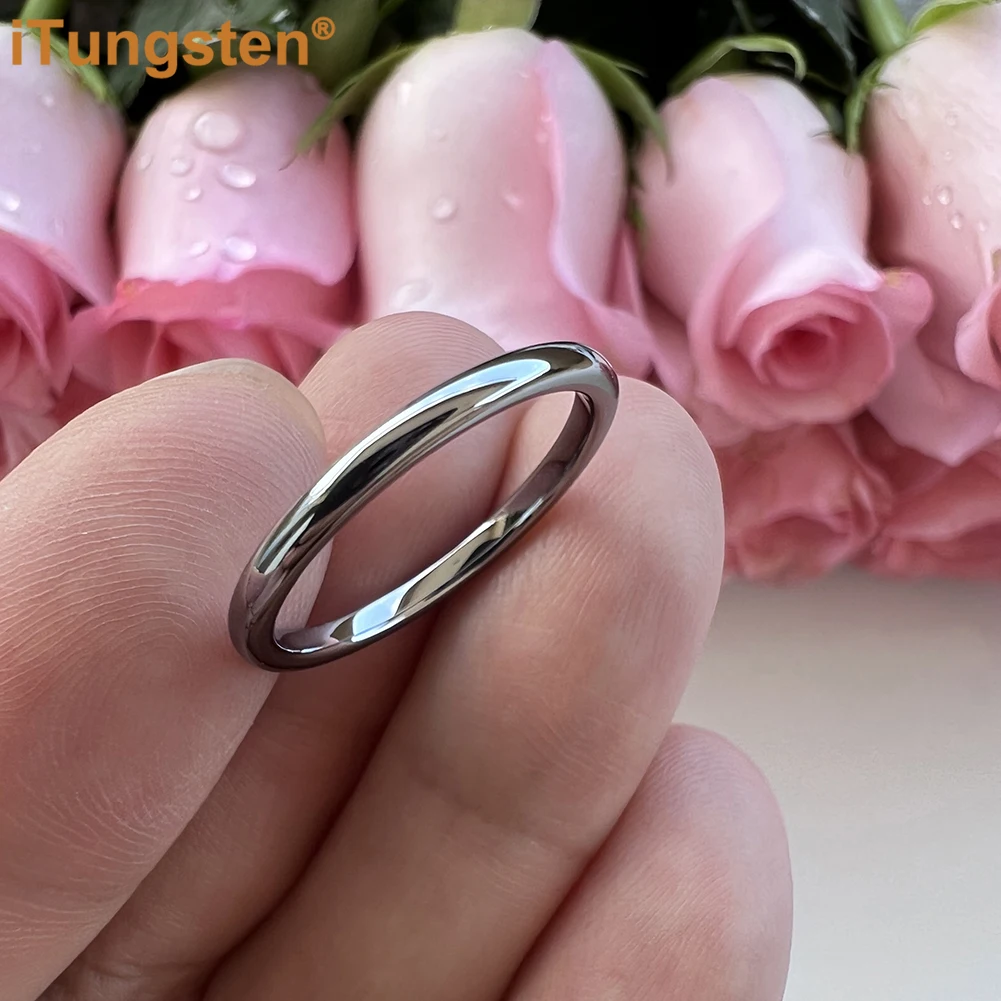 iTungsten 2mm 4mm 6mm 8mm 10mm Tungsten Carbide Finger Ring Men Women Couple Engagement Wedding Band Trendy Jewelry Confirm Fit