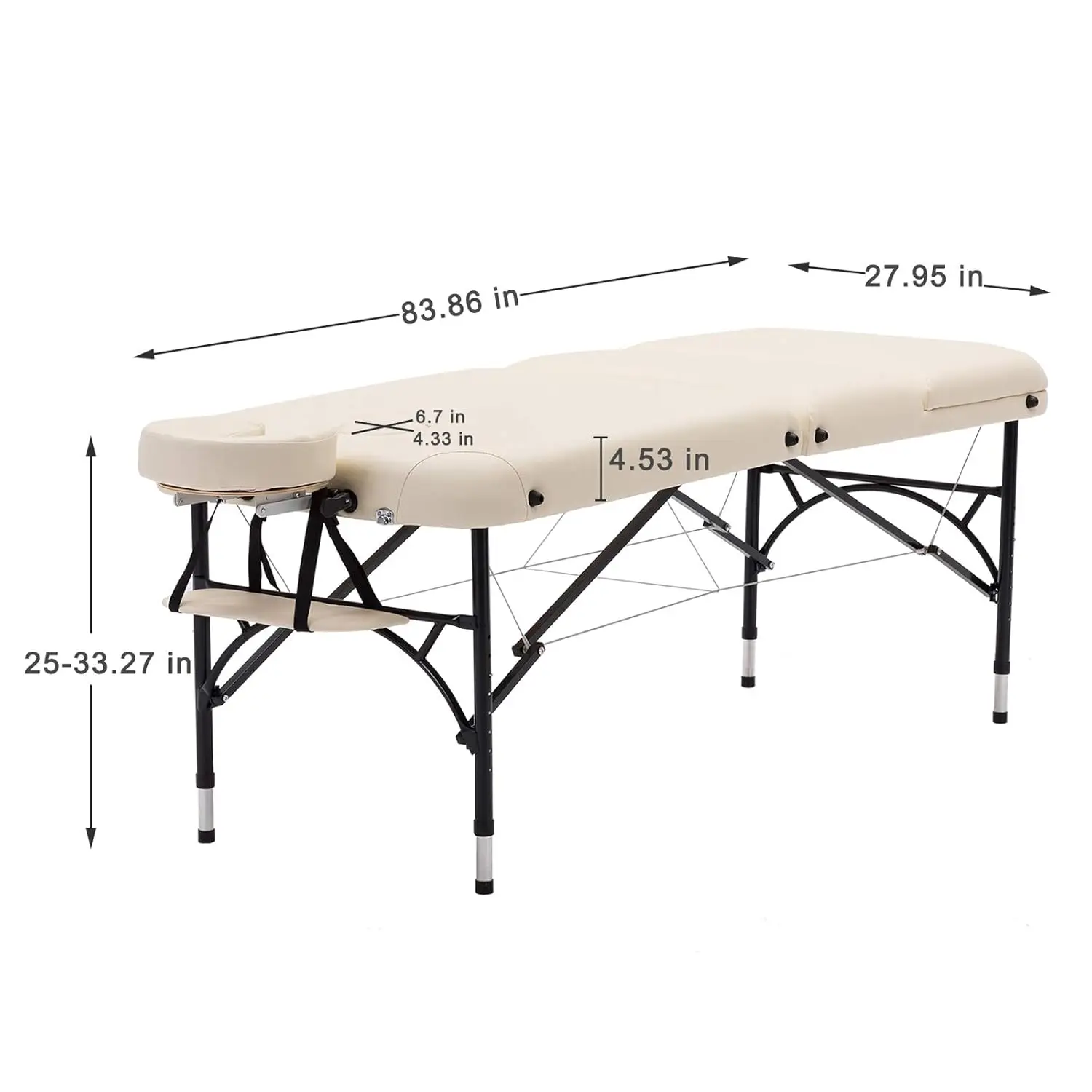 Table de Massage légère et pliable, 28 pouces de largeur, 3, pour Salon du visage, Spa, lit de tatouage avec pied en aluminium, pour la maison, le bureau, le salon