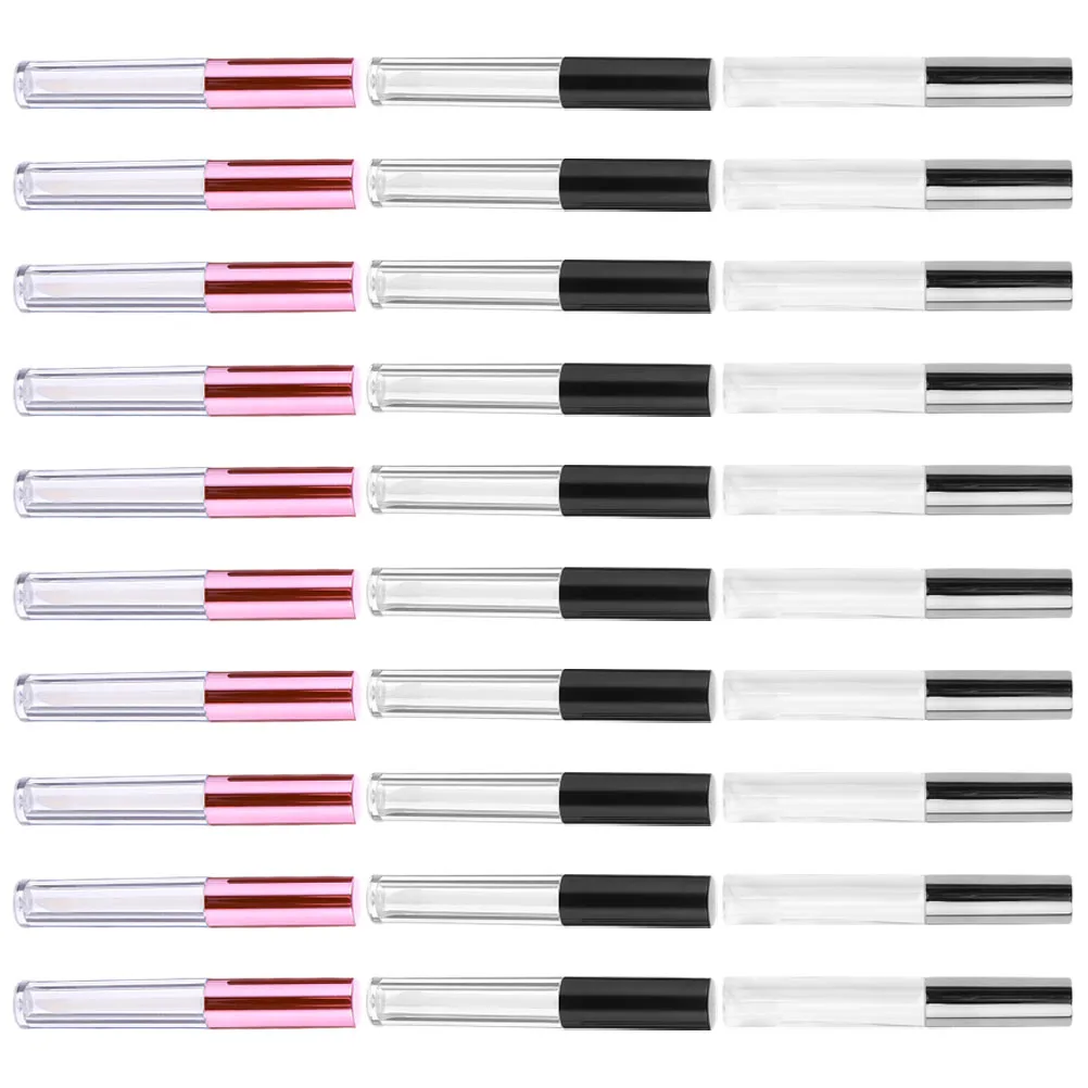 30pcs Lip Gloss Tubes Empty Refillable Lip Balm Bottles Diy Container For Lipstick Cream Making Leakproof Durable