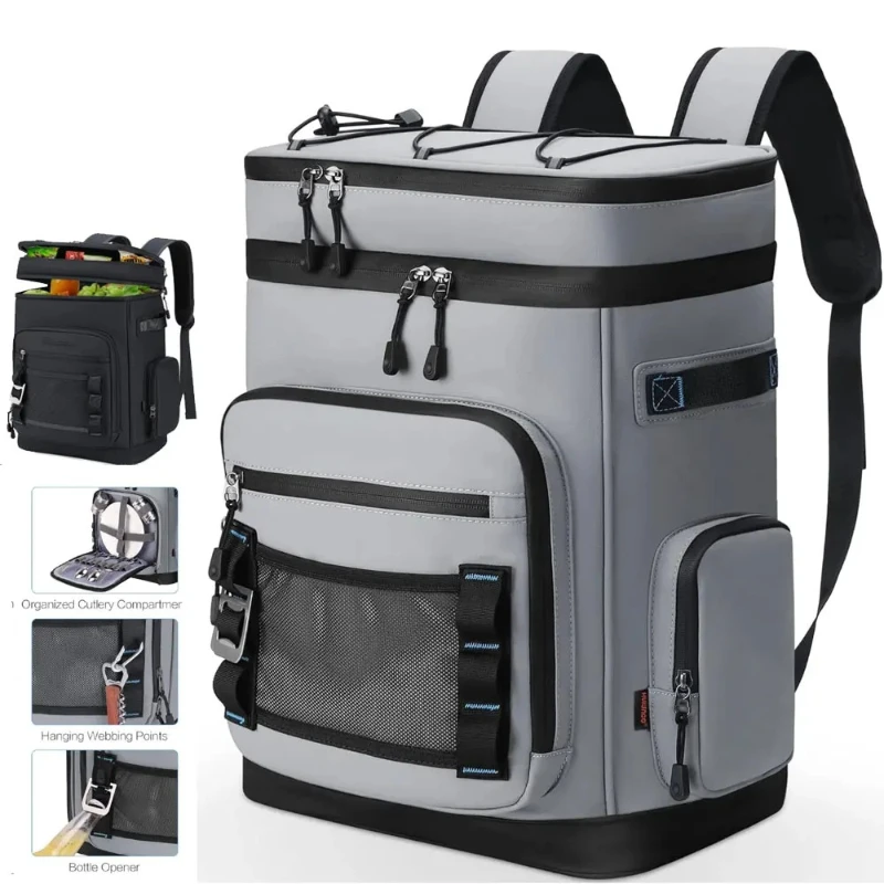 

30L Waterproof Insulated Cooler Backpack for Men Women Leak Proof Cooler Rucksack for Camping Beach Fishing Picnic Travel Bag