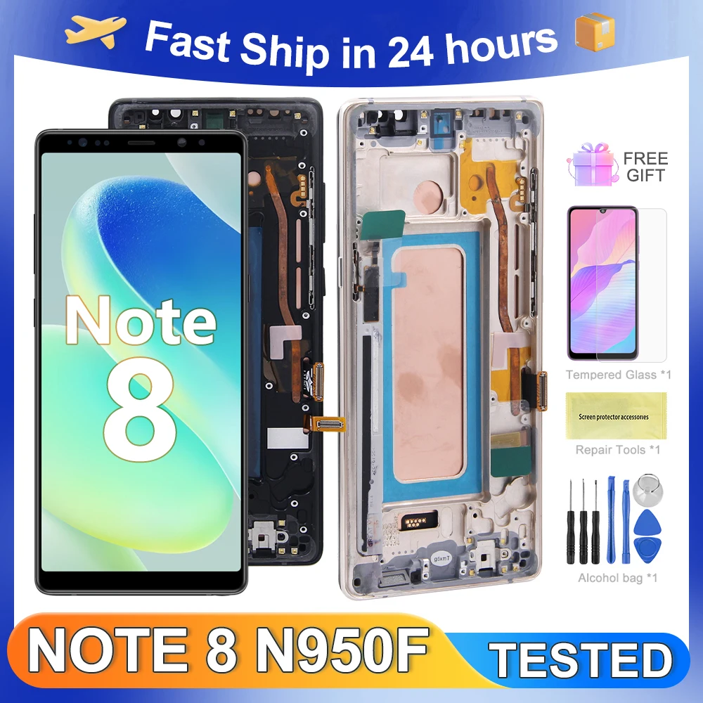 Tested Note 8 For Samsung For Note8 N950F N950U N950W N950FD LCD Display Touch Screen Digitizer Assembly Replacement