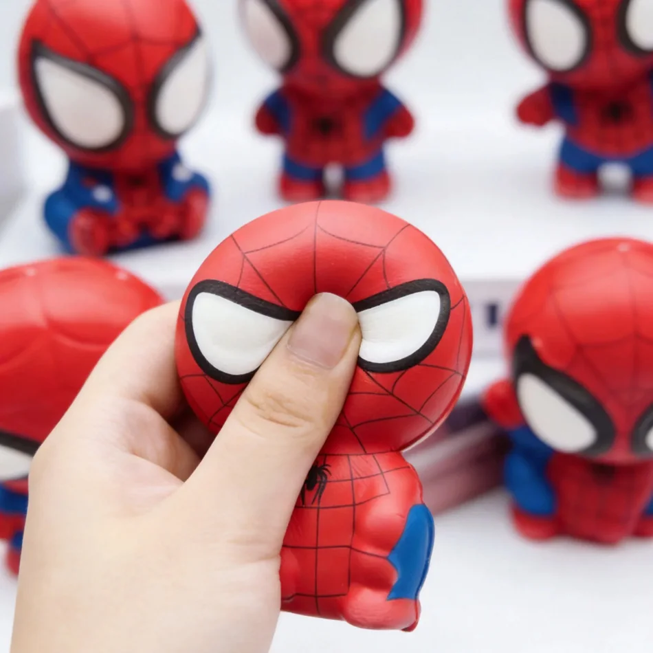 Bestseller Spider-Man Squishy Spielzeug, PU Langsam Aufsteigendes Stressabbau-Quetschspielzeug, Anime-Ornament, Fidget Toy Knisternde Squishies – Detail 4