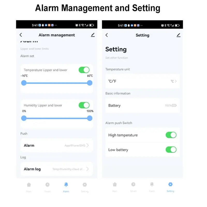 NewABNR Tuya Smart Zigbee Temperature Humidity Sensor Indoor Hygrometer APP Remote Real-Time Monitoring Works with Alexa Google