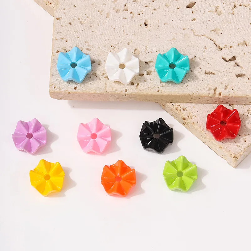 الطريق الأيمن الراقية المتخصصة 100 قطعة/الحقيبة 16 مللي متر الاكريليك مثقب متموجة ندفة الثلج أقراط سوار قلادة مواد الإكسسوارات ذاتية الصنع #5