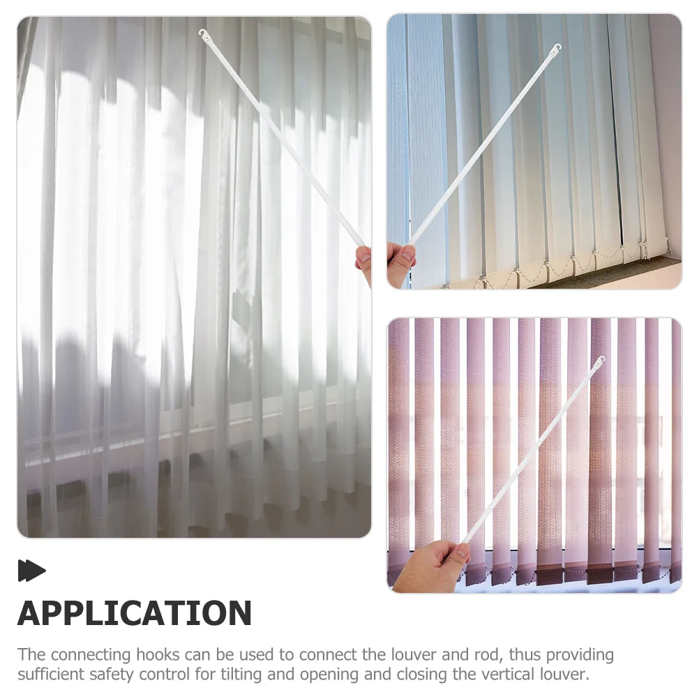 

3Pcs Vertical Blind Rod Replacement Fiberglass Wand Safe Material Window Blind Stick Hook Practical Curtain Pull Tool