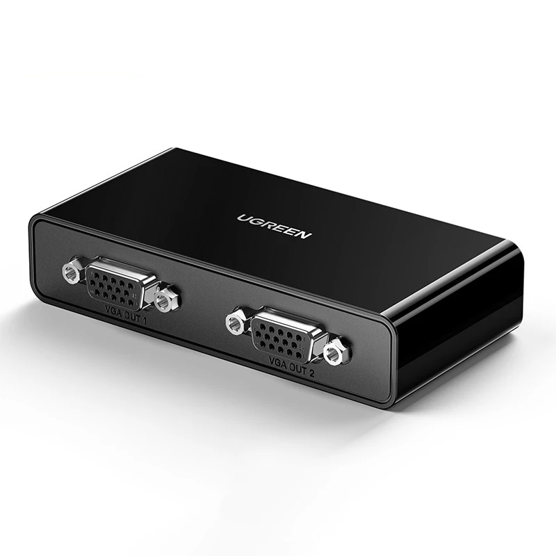 

UGREEN VGA Splitter 1 in 2 Out Switch Splitter Support 1920*1440P@60Hz for PC TV Monitor