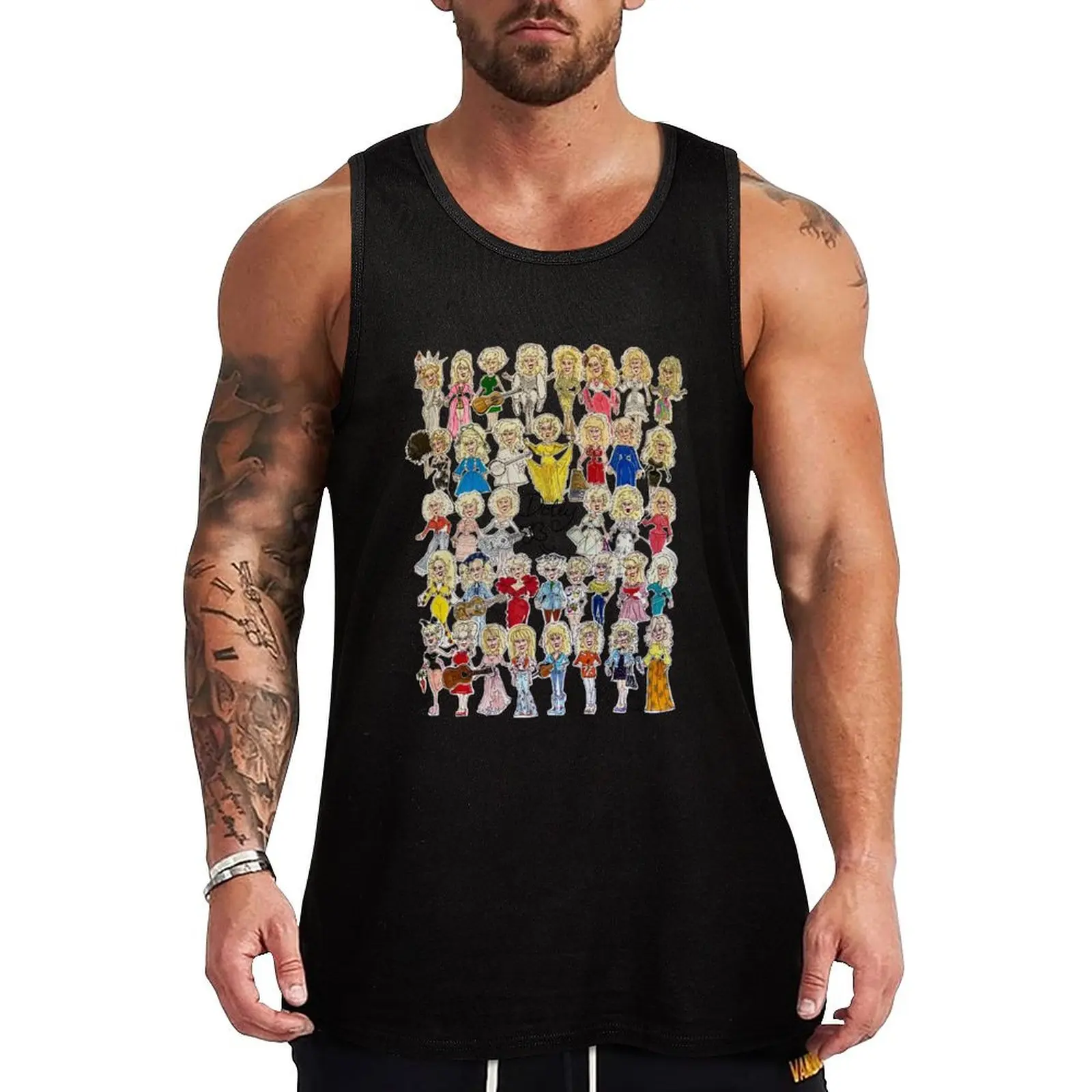 

CC Trubiak's Dolly Parton Tank Top muscular man t-shirt Men's Men's gym clothing