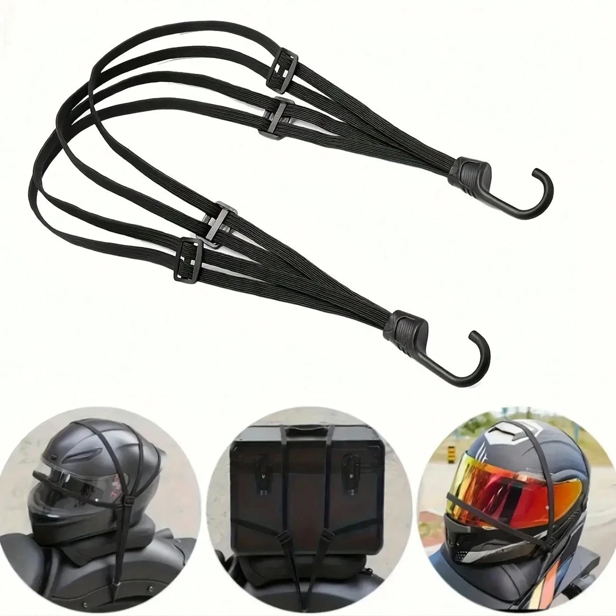 Motorrad Elastisches Gepäcknetz Aufbewahrungstasche Helm Gepäck Befestigungsriemen Haken Organizer Moto Rücksitz Gepäcknetz Zubehör – Detail 9