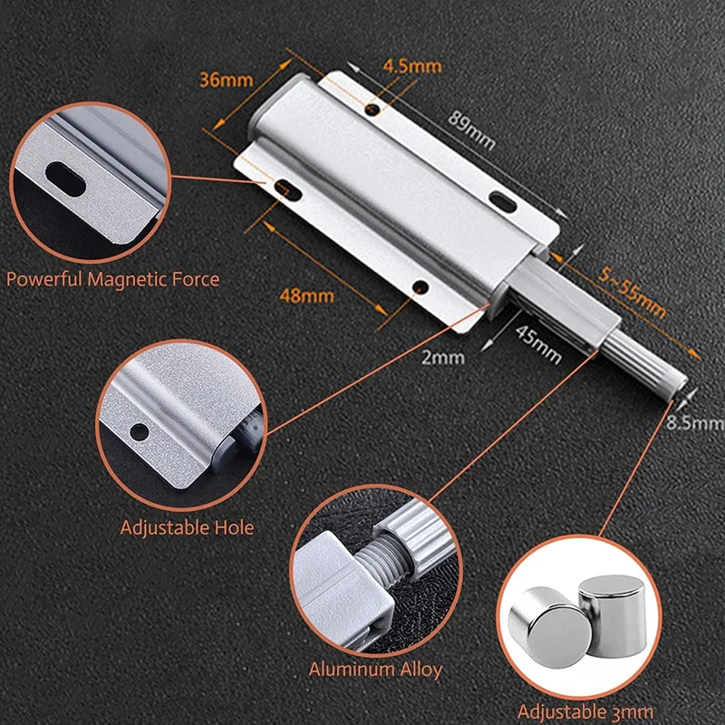 Push Latches Push To Open Door Catches Push To Close Magnetic Latch Touch Opener For Draw Kitchen Cabinet