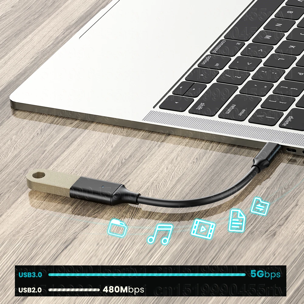 USB3.0 Type C OTG Adapter Cable Type C Male to USB3.0 Female Extension Cord 5Gbps High Speed Transfer for Mackbook Pro Data Wire