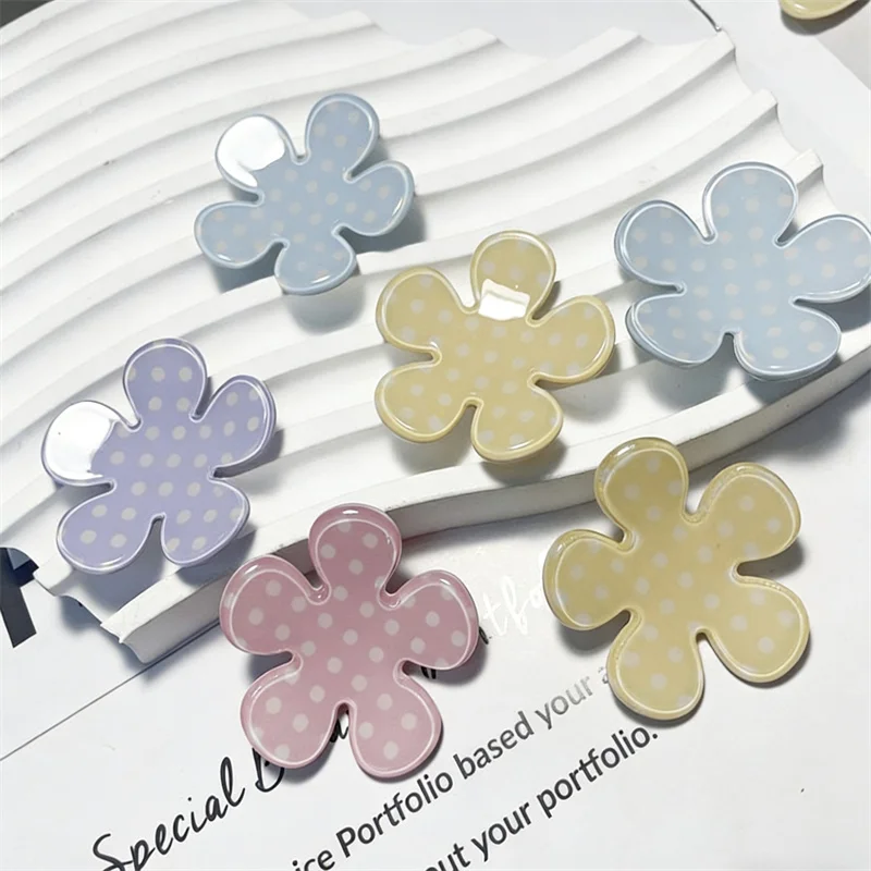 

New arrived 56pcs/lot color pattern print cartoon flowers shape acrylic beads diy jewelry garment hair accessory