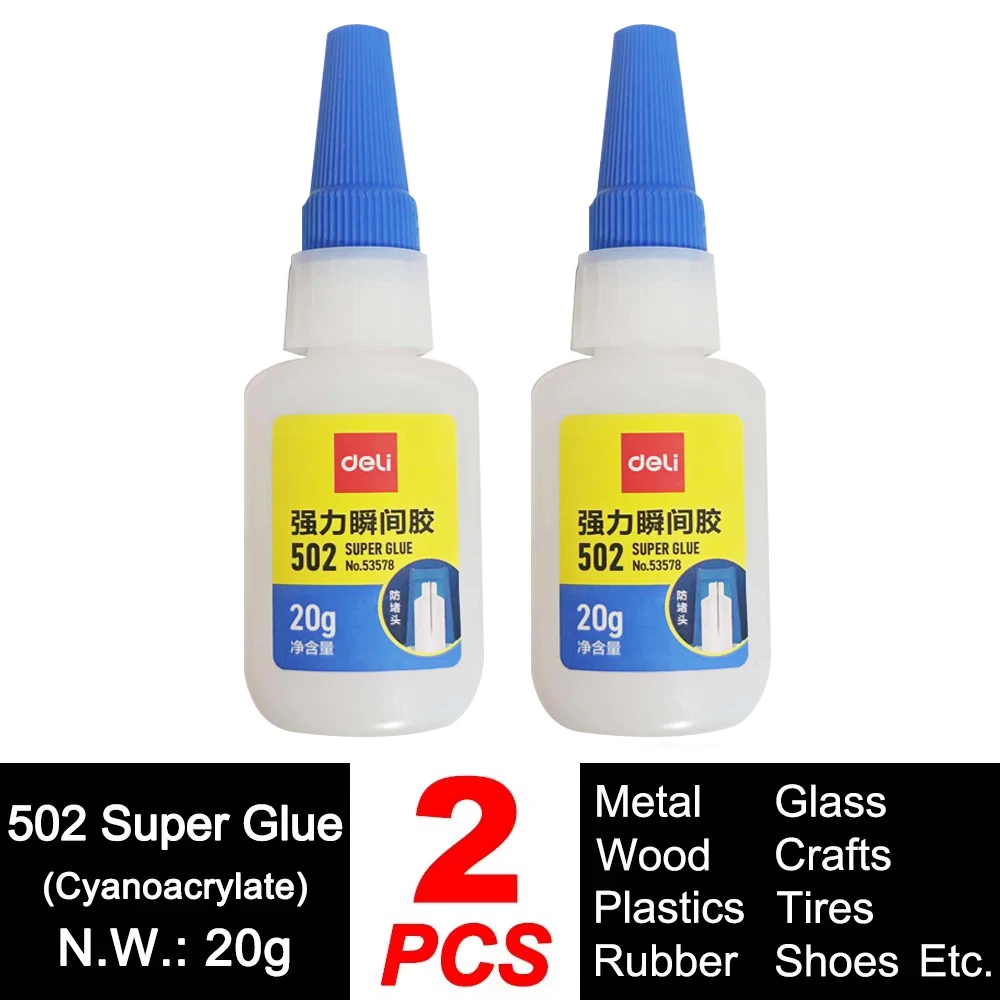 Deli 502 Superlijm Professioneel Sterk Snel Snel zelfklevend Cyanoacrylaat Hardware Metaal Auto's Hout Ambacht Hobby Seconden Bond