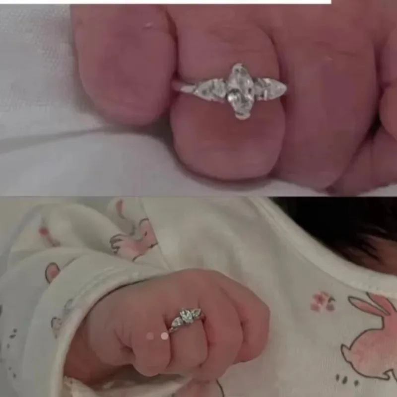 Vintage Sansheng Stone rings Baby ring newborn photography props rings,Adjustable Open Ring–Baptisms & First Birthdays,ニューボーンフォト
