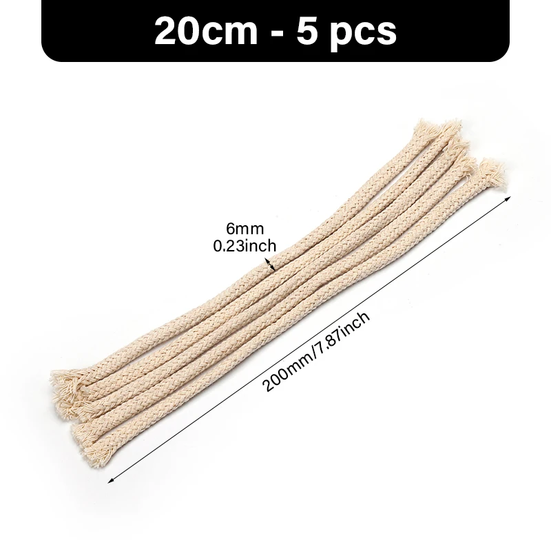 WUTA 5Pcs 20cm 100% Cotton Lamp Wick for Alcohol Burner Biology Chemistry Dental Lab Lamp With Wick Leather Craft Heating Tools