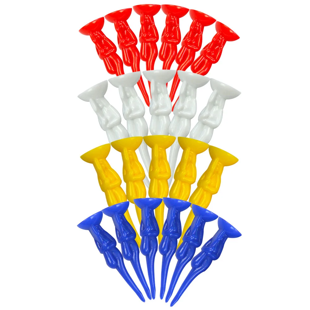 24 Pcs Major Multicolor Golf T-shirt Balls Small Golfs Tees 54x1cm Plastic Supplies Practical