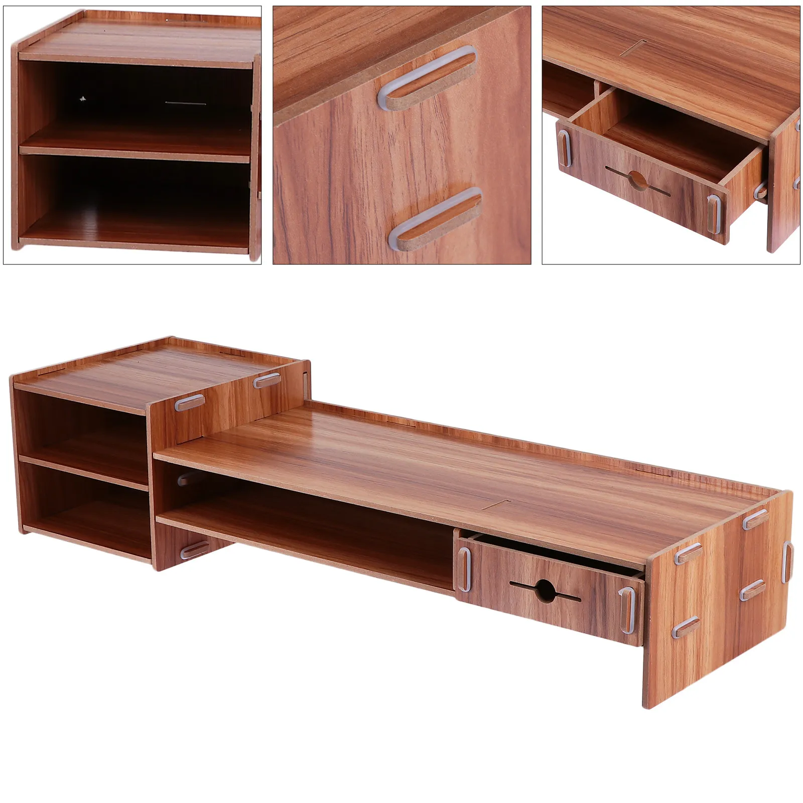 

Desktop Monitor Stand Riser with Drawer Storage Box for Computer Screen Elevating Ergonomic Office Desk Organizer Home School