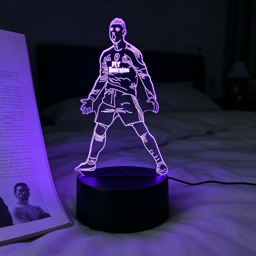 Footballer Lionel Messi 3D Acrylic Night Light 7 Color Gradient Dimmable Night Light Room Decoration Fan's Gift Christmas Gift - view 4