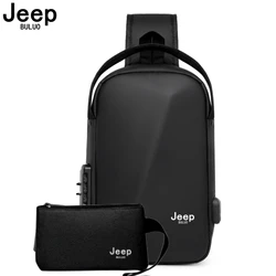 JEEP BULUO-Sacos de Ombro Crossbody Nylon Impermeável para Homens, Saco Peito Multifuncional para Motociclista, Marca de Alta Qualidade